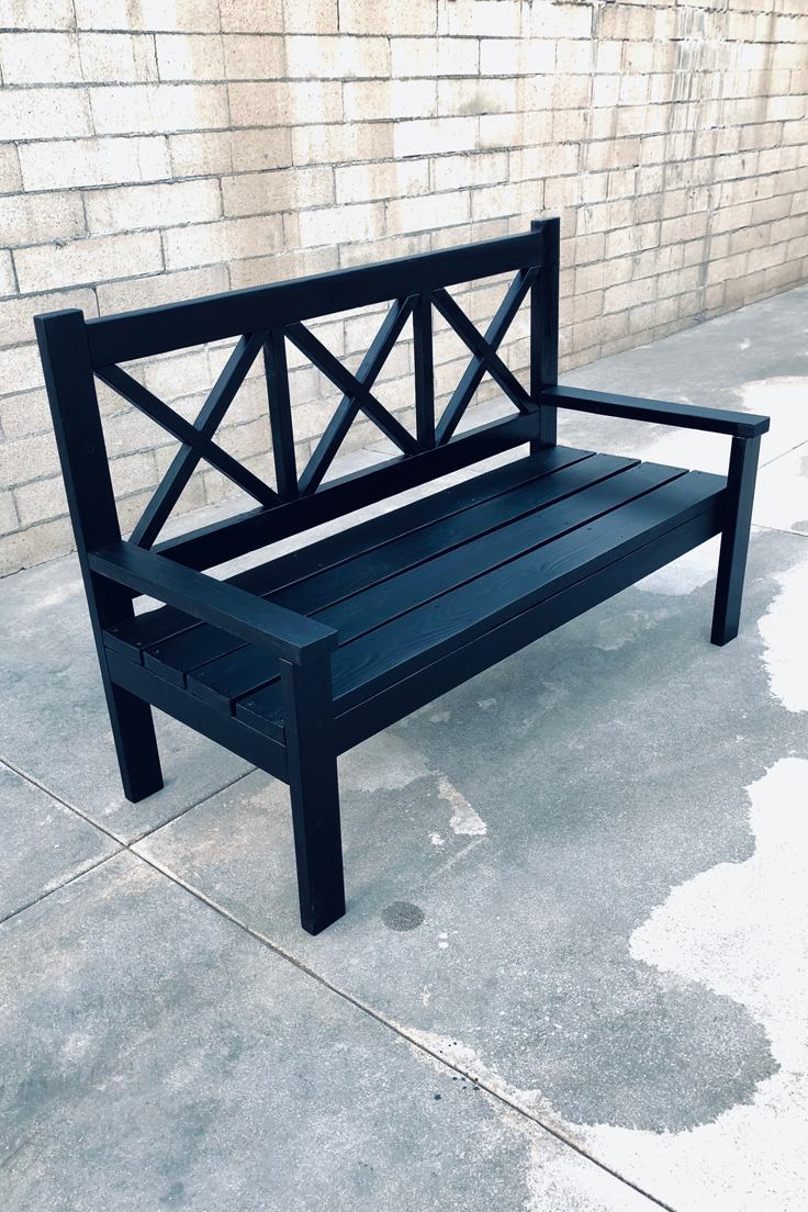 Jeremy Schuler - Woodworking - Rustic Porch Bench finished with a Ebony Oil Stain 